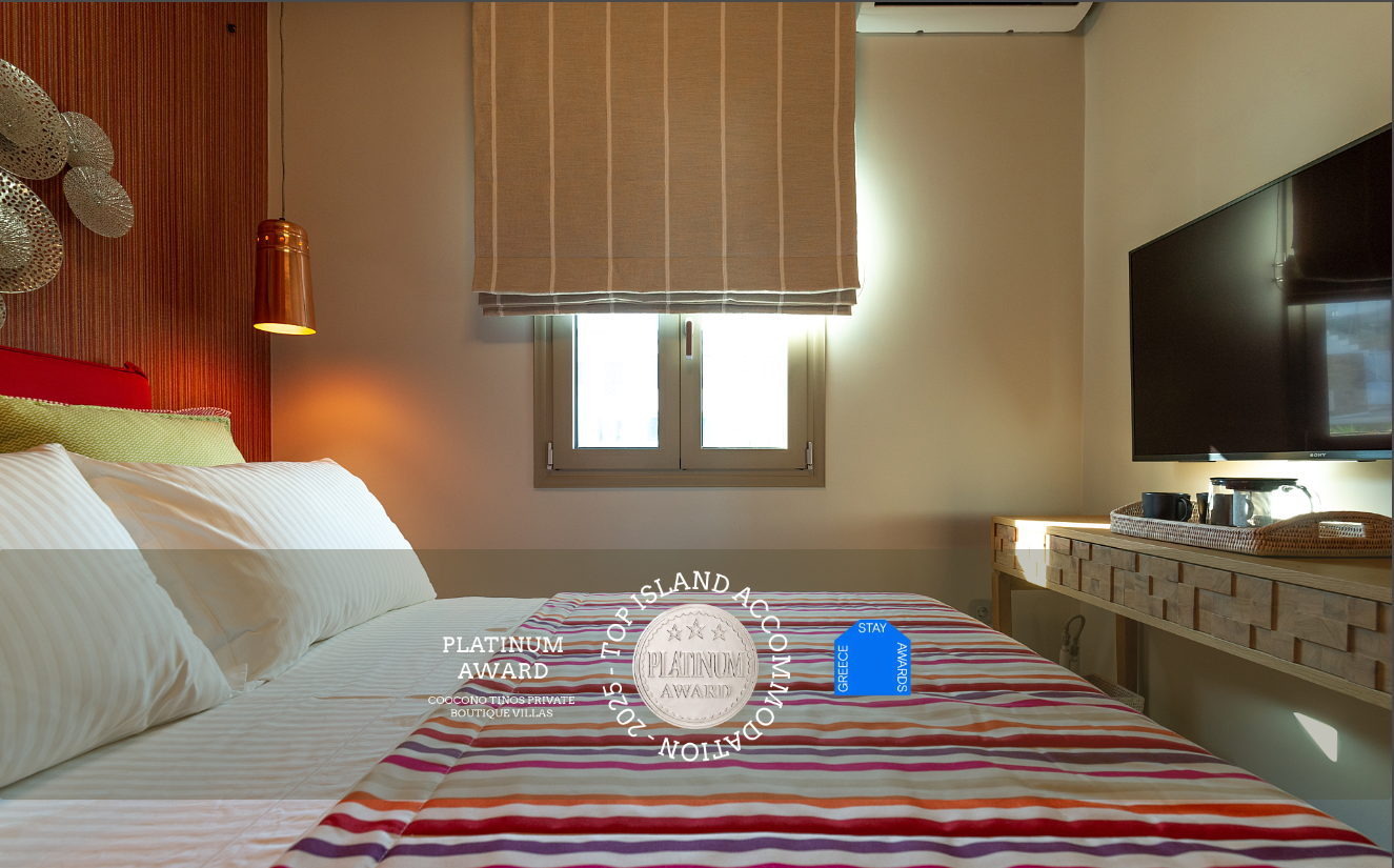 Coocono-Tinos-Private-Boutique-Villas-Jacuzzi- Suite-Bedroom-2-Platinum-Award